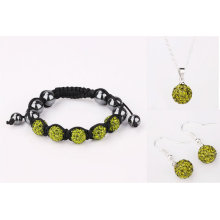 Artesanato shamballa colorido rhinestone crianças jóias conjunto de jóias